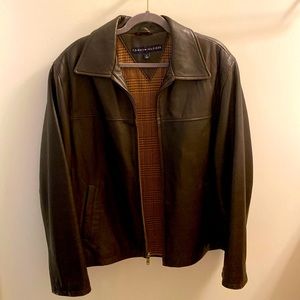 Tommy Hilfiger GENUINE leather zip up, padded jacket